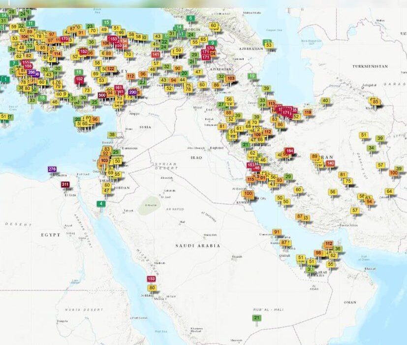 آلودگی هوا در شهرهای خاورمیانه