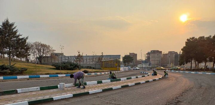 جداول اتوبان دوران در منطقه ۱۳ رنگ‌آمیزی شد