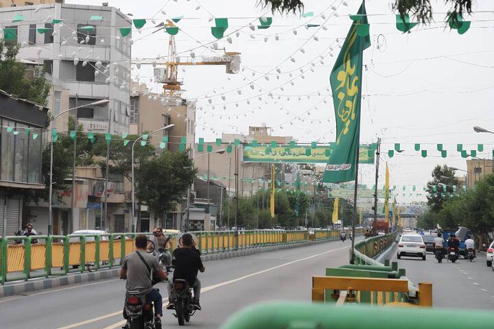 آذین‌بندی مسیر مهمونی ۱۰ کیلومتری غدیر