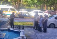 تجمع آسیب‌دیدگان جنگ مقابل شهرداری تهران