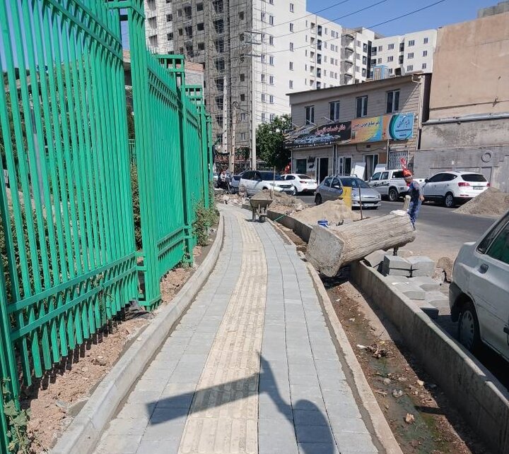 احداث ۱۰۰ متر مربع پیادهرو در محله گلشن برای تحقق شهر پویا